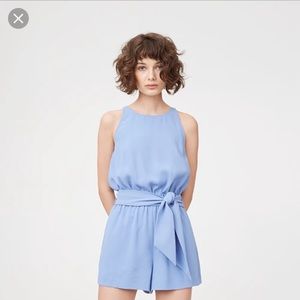 Club Monaco Belted Cornflower Blue Romper sz00